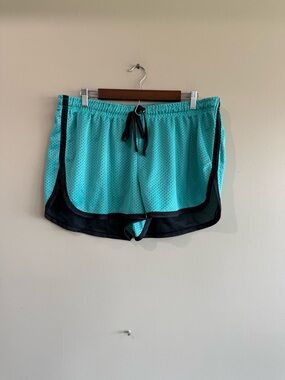 Zone Pro Teal Mesh Workout Shorts with Black Trim